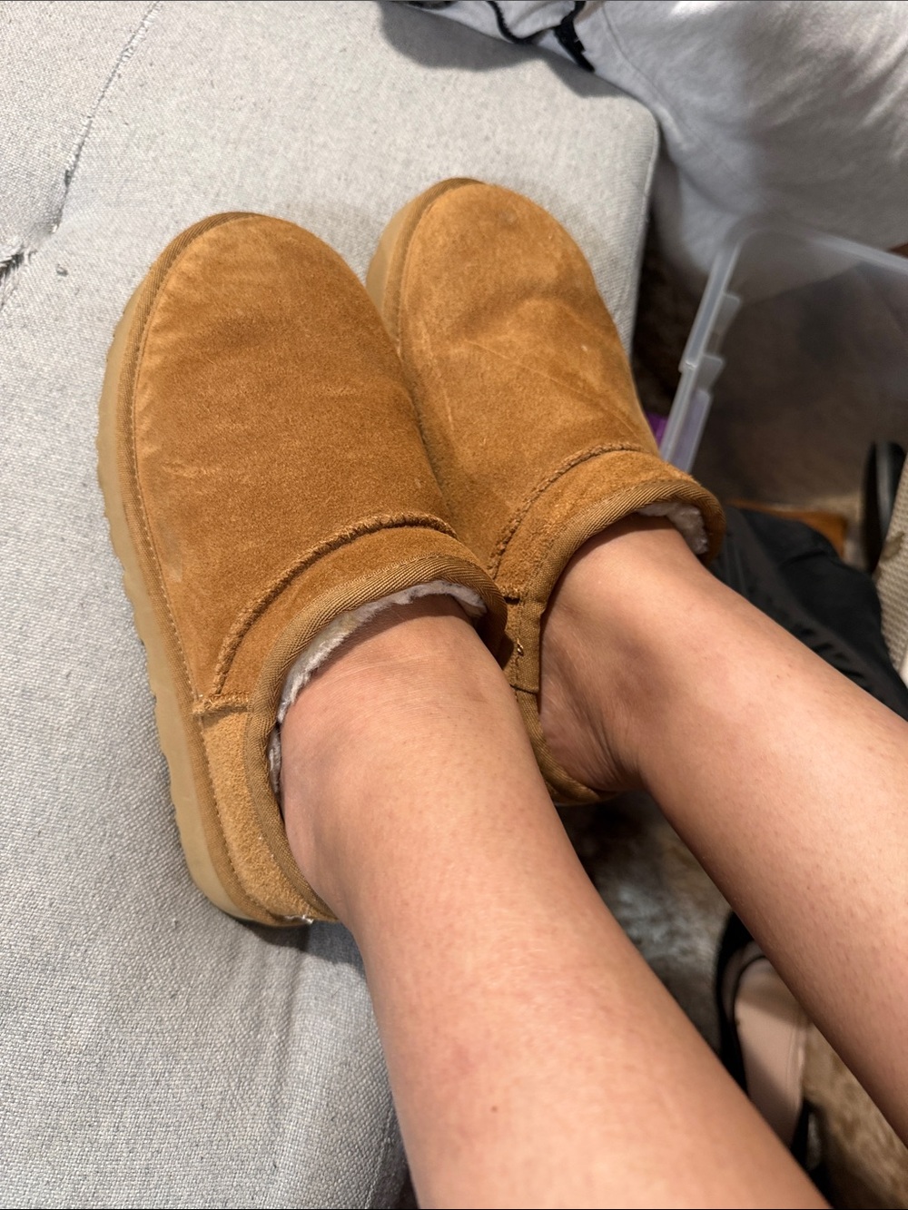 UGG Chestnut Suede Slip-On Women's Winter Slippers